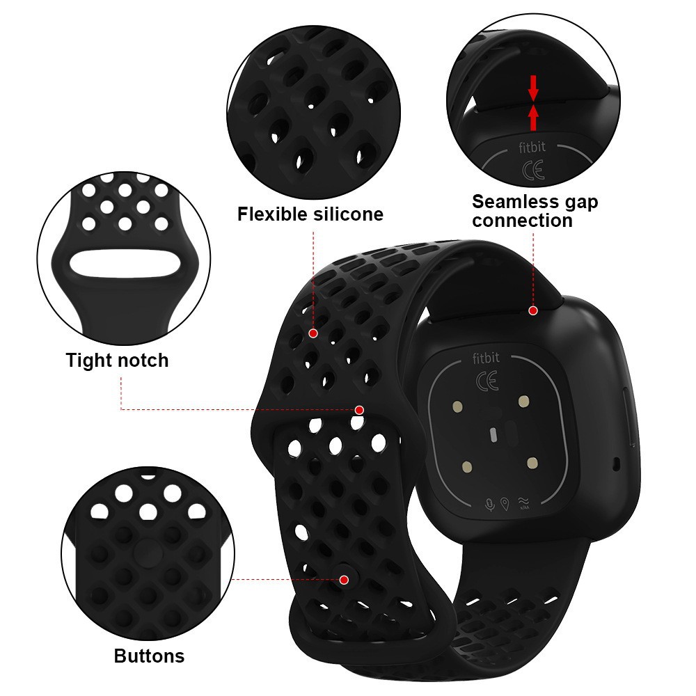 适用Fitbit versa3 sense智能手表表带运动硅胶表带TPU镂空手表带详情4