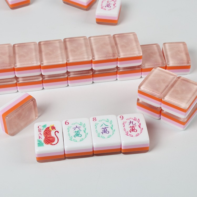 Cross-border acrylic crystal American mahjong, four-layer color-blocking, American-style leisure and entertainment, suitable for home and travel, wholesale