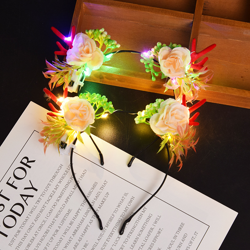 Concierto de apoyo accesorios luminosos toque de cabeza corn de ciervo corn de buey corn de cabello bandas de lámpara orejas de conejo corona al por mayor