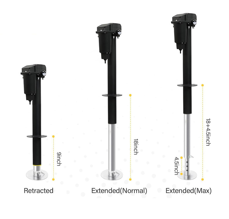 C24-3312 3500-Pound Electric 0kg-Point Rv Parking Leg Support with Seven-Wire Connector