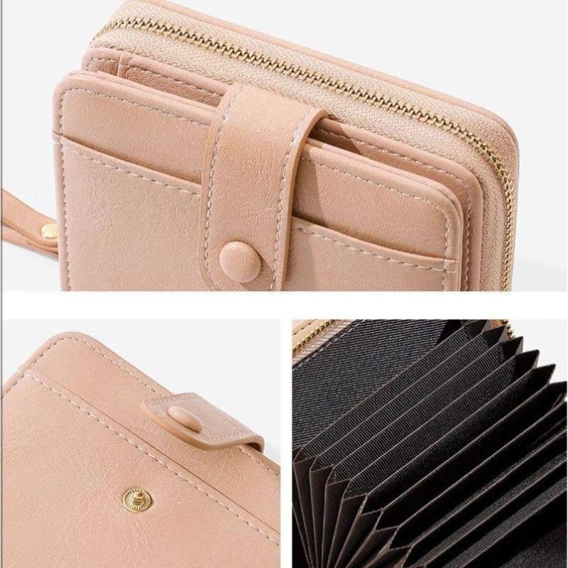 [Same Style at Low Price] Niche Japanese and Korean New Products Ins New Coin Wallet Black Card Holder Soft Leather Driver's License Document Bag