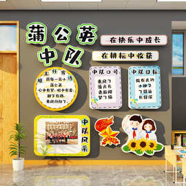 蒲公英中队角布置班级文化墙面贴教室装饰小学少先黑板报素材环创