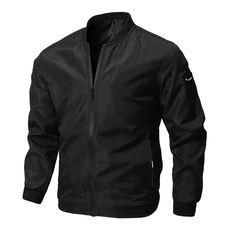 2023 New Amazon Men's Spring and Autumn Large Size Men's Jacket Casual Sports Lightweight Solid Color Jacket Trendy Men's Wear