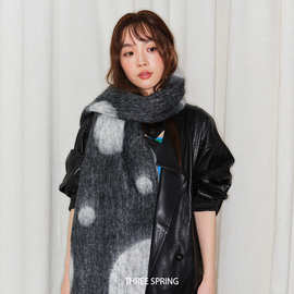 批发韩国2025年冬季新款韩版氛围感波点毛绒围巾气质保暖超大披肩