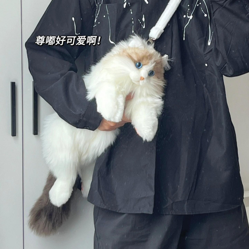 可爱仿真布偶猫背包玩偶猫咪公仔毛绒安抚娃娃女生生日玩具礼物|undefined