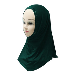 Cross-border modal large diamond round mouth large tension airplane hat Malay lady hijab headscarf Arabic solid color headscarf set