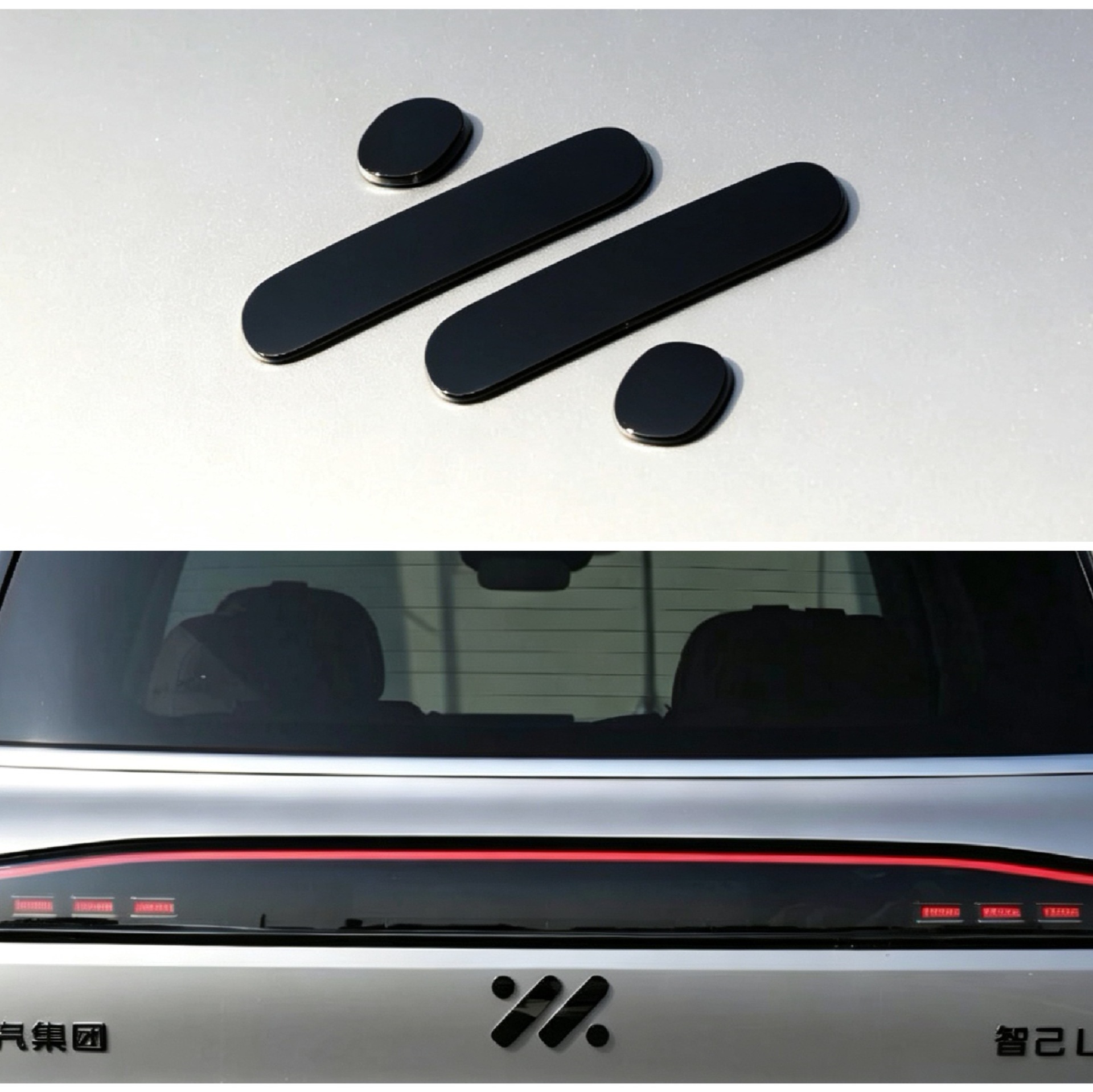 Suitable for Zhiji LS8 LS9 front and rear car emblems, Black Warrior modification upgrade personalized car emblem decorative stickers