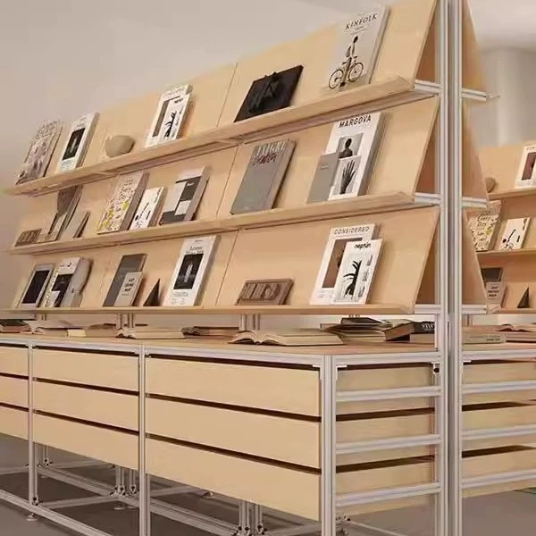 Берёзовая морская доска Промышленный ветер алюминиевый профиль стеллаж для хранения выставочной книжной полки