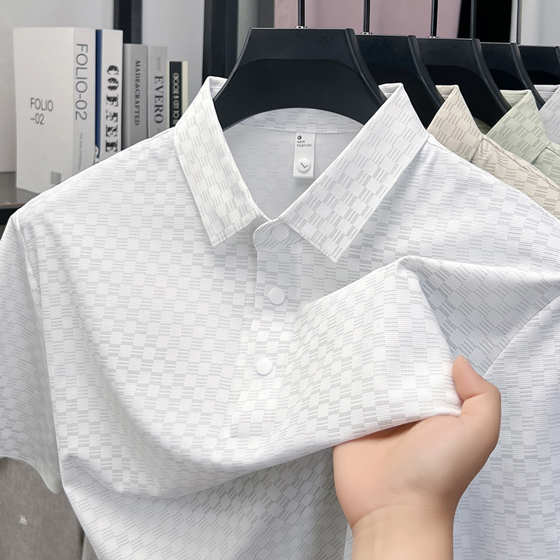 Polo Shirt Short-Sleeved Summer 2026 New Men's Short-Sleeved T-Shirt with Lapel, Quick-Drying, No-Iron, High-Quality Top