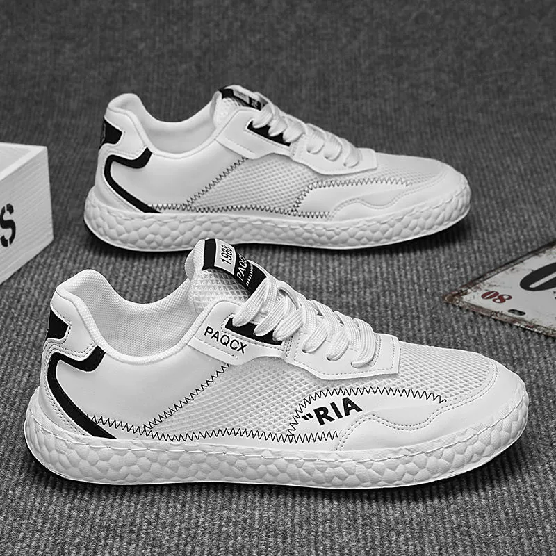 Мужские туфли 2025: новая модель, мягкая подошва, легкие, сетчатые, повседневные белые туфли, плоские туфли для вождения, мужские летние дышащие сетчатые туфли