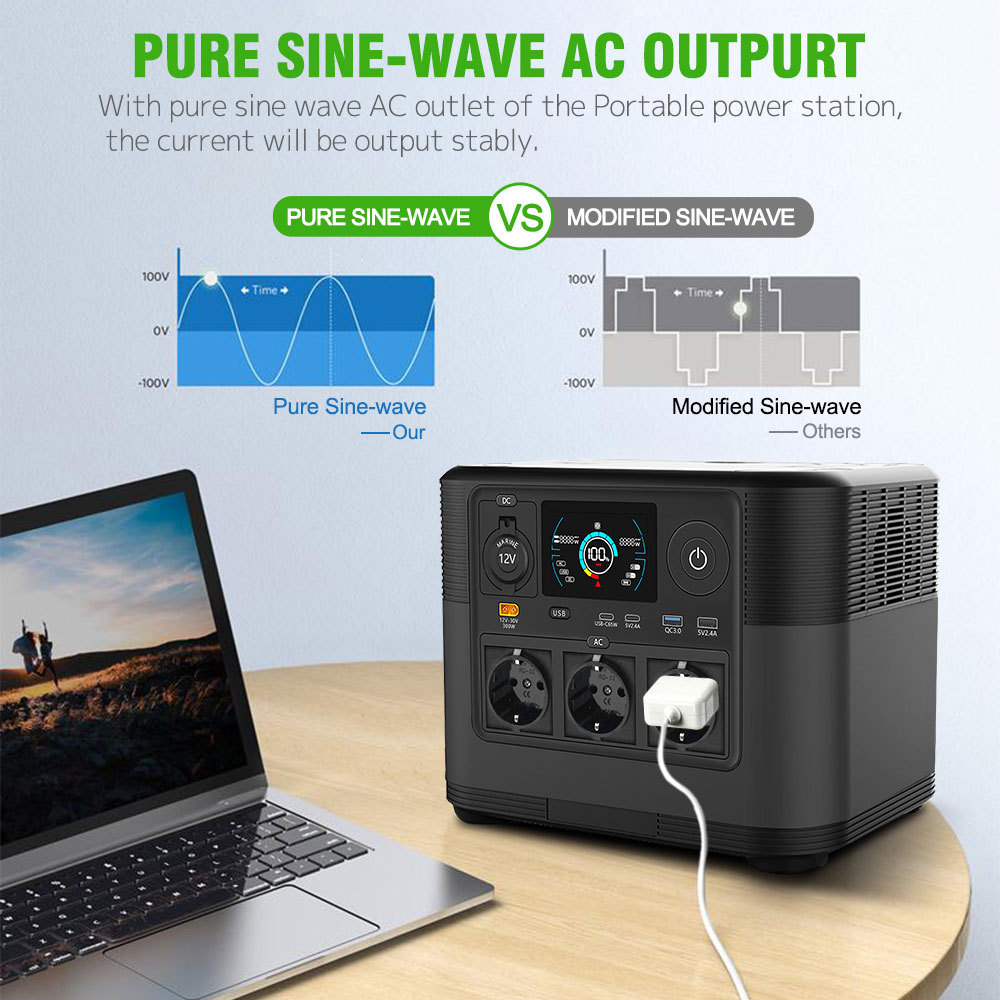 Fuente de Alimentación de Almacenamiento de Energía para Exteriores de 1200W, Batería de Litio Hierro Fosfato de Gran Capacidad, Fuente de Alimentación Móvil Portátil, Exclusivamente para Uso Transfronterizo