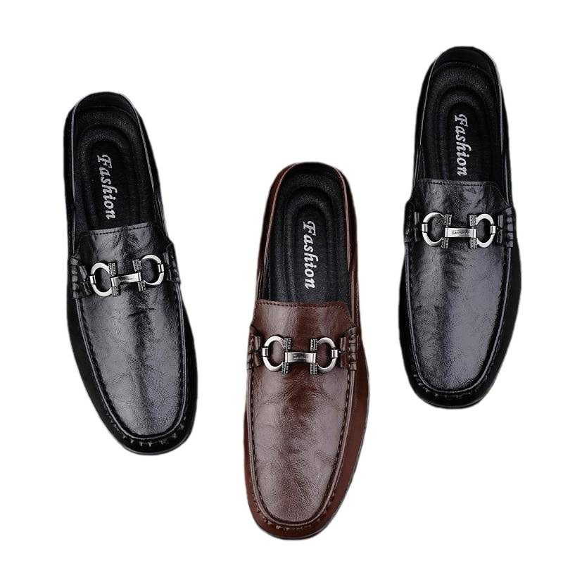 Zapatos de cuero para hombres primavera 2025 nuevos negocios de cuero suave zapatos casuales transpirables zapatos perezosos