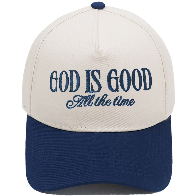 亚马逊GOD IS GOOD刺绣卡车司机帽拼色复古棒球帽欧美男女休闲帽|undefined