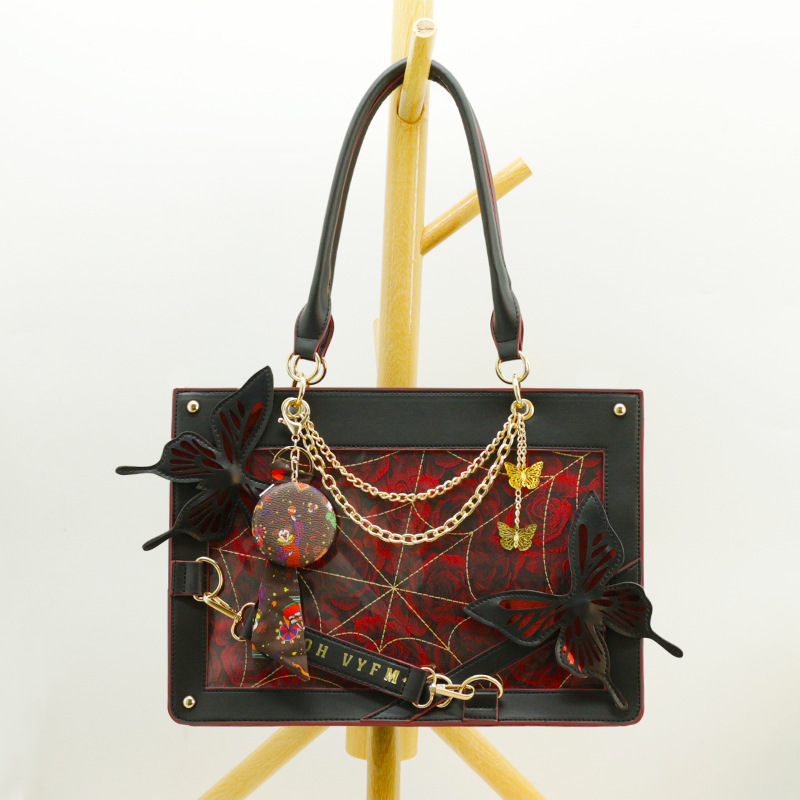 Dark Style Maze Butterfly Pain Bag Tote Bag Maze Butterfly Pain Bag Toth Girl Handheld Crossbody Bag