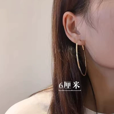 Серебряные серьги S925, булавка, простые элегантные обручи, 3–7 см