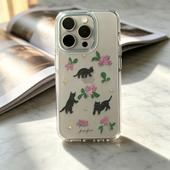 Ins-style wildflower kitten iPhone 16/15/14/13 phone case 12/11 creative XS/XR soft case 7/8plus Ins-style wildflower kitten iPhone 16/15/14/13 phone case 12/11 creative XS/XR soft case 7/8plus