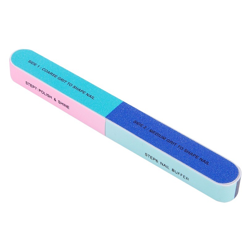 Polishing Nail Surface, Seven-Sided Polishing Nail Polishing Strip, Frosted Rub Strip, Sponge, Nail Repair, Double-Sided Silver Polishing Stick