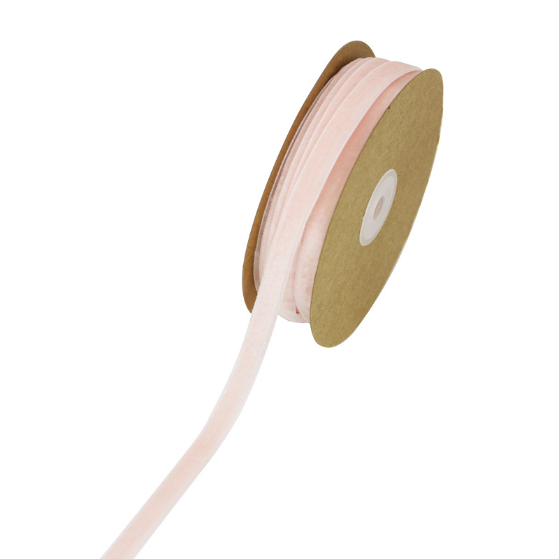 1cm cinta de flocado cinta de terciopelo unilateral tela de decoración de vacaciones arco hecha a mano costura al por mayor 10m paquete