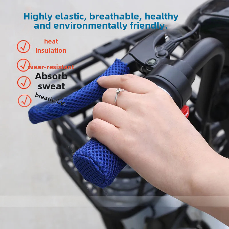 Ny sommar Ice Silk Elbilshandtagsset Eltrehjuling Motorcykelhandtagsset Svettabsorberande Andningsbart Universal Generation Hår_voghion.com