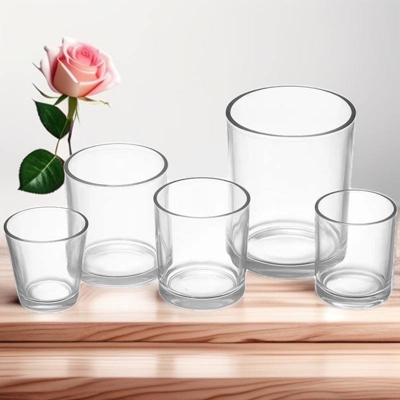 Jize fábrica directa vela aromaterapia vidrio vacío cera vidrio candelabro Copa hogar dormitorio transparente candelabro Copa