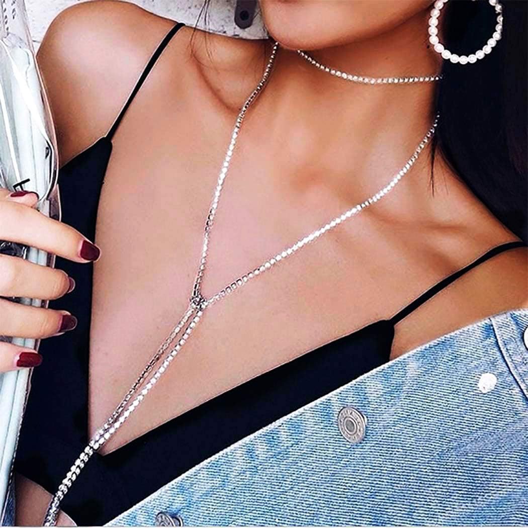 Catena corpo sexy con strass e nappe collana donna moda_voghion.com