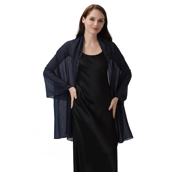 European and American Style Star Rhinestone Shawl Bride Bridesmaid Elegant Banquet Evening Dress Cheongsam Chiffon Starry Shawl