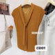 Korean Style Design with Shawl V Neck Ice Silk Knitted Sweater Women's Summer Short-Sleeved Top