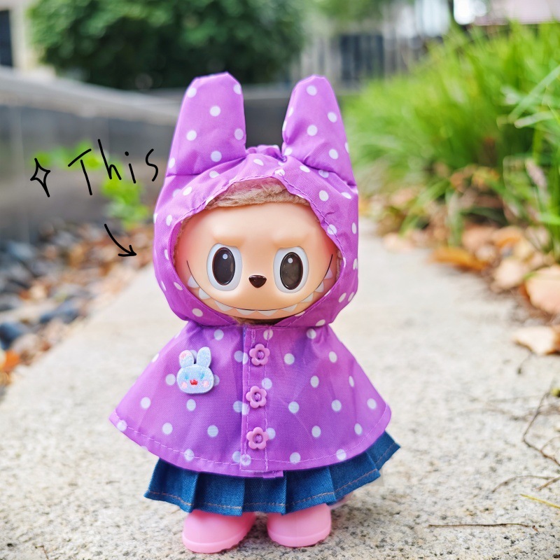拉布布衣服labubu娃衣换装小靴子雨衣换装玩偶防水服衣服|undefined