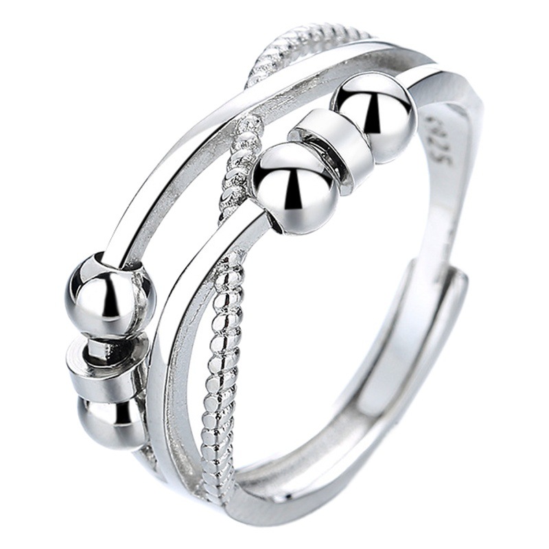 Carlyle moda inteligente de Europa y América personalidad simple de doble capa Cruz bobina nicho anillo giratorio joyería femenina al por mayor