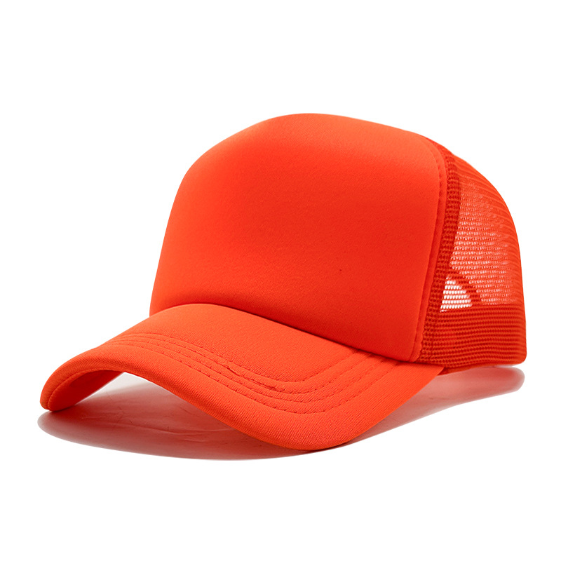 Gorra de malla de color sólido para exteriores transfronteriza, gorra con visera de protección solar, logo bordado, placa ligera transpirable, gorra de béisbol de malla al por mayor