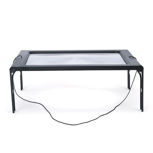Jinghui Manufacturer A4 Lanyard 2.5x PVC Lens Desktop Stand USB Magnifier LED Light 12/6 Lights