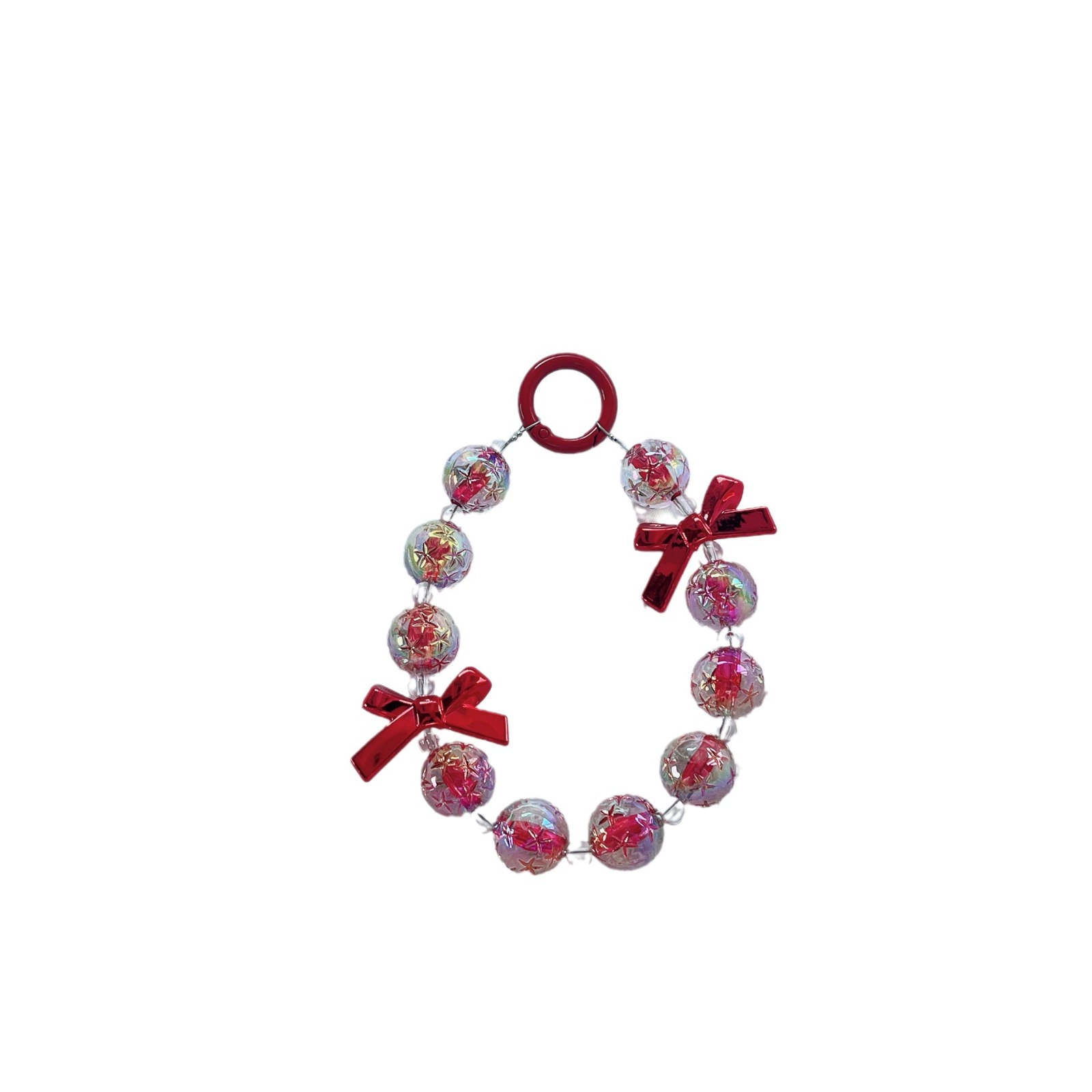 Beaded bracelet, mobile phone, fresh pendant with bow, keychain, accessory
