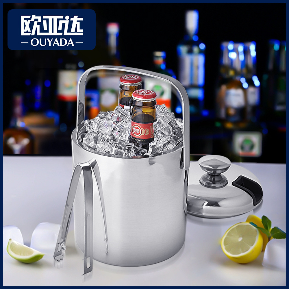 Double-layer high quality ice bucket stainless steel