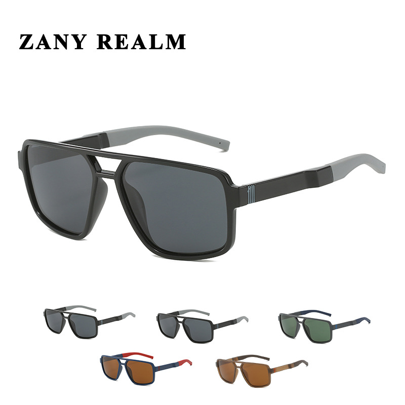 Nueva transfronteriza de doble haz casual hombres gafas de sol polarizadas gafas de sol retro de conducción gafas de sol retro europeos y americanos 20237