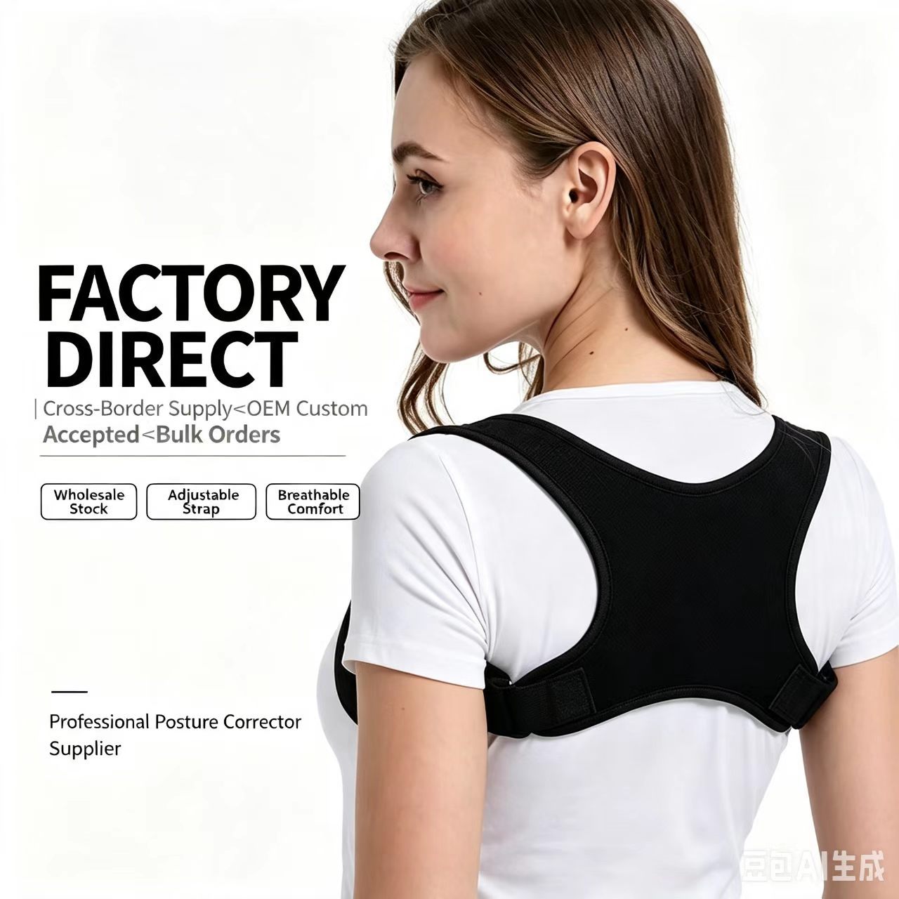 Cross-border children's hunchback correction belt with holes for breathability, spinal support, and posture correction for students
