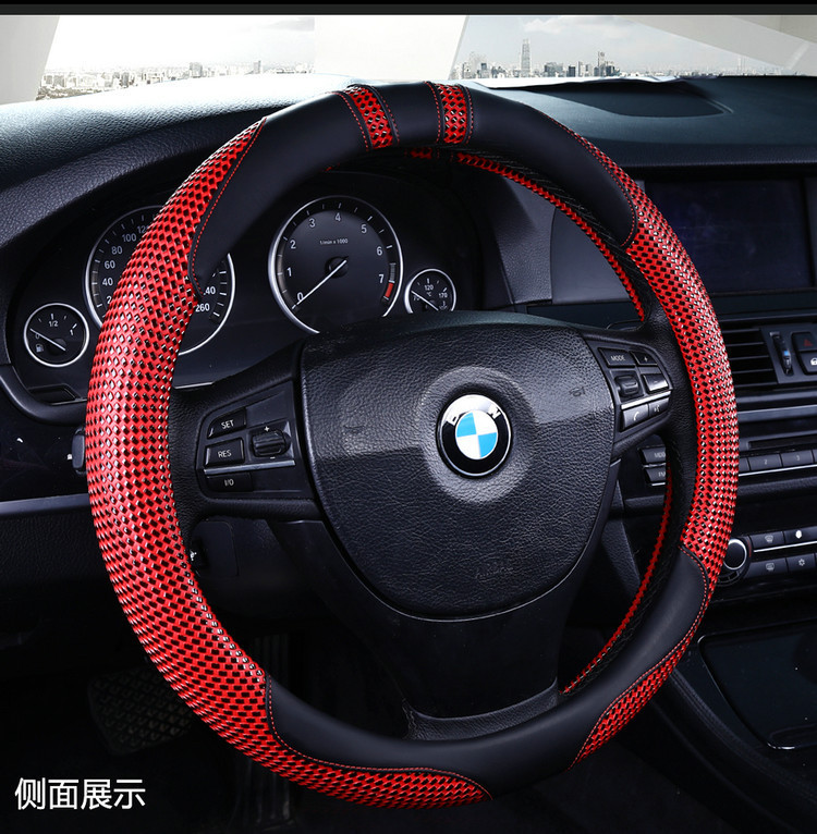 New crystal massage steering wheel cover, breathable, all-season leather car steering wheel cover, round D-shaped universal grip