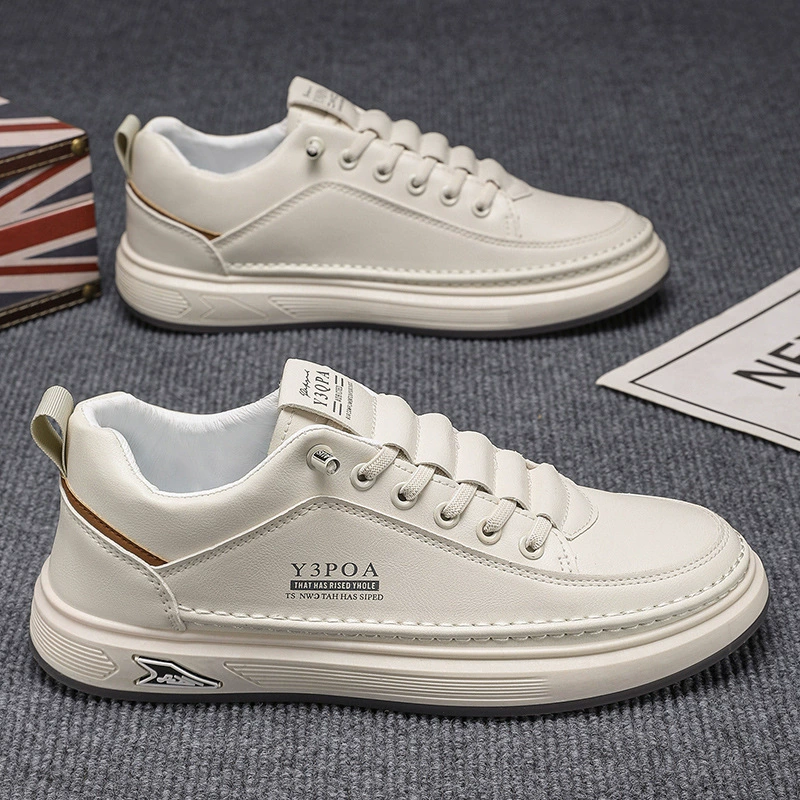 2025 весенняя мужская обувь новая дышащая маленькая белая обувь мужская модная дикая спортивная обувь на толстой подошве повседневная обувь