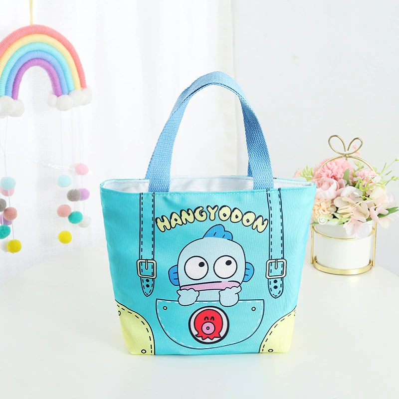 Cartoon linen bag, handheld lunch box bag, tableware for elementary school students, organizer bag, food bag