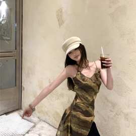 2026新款新款！不规则短款辣妹吊带连衣裙女小众设计感修身无袖上