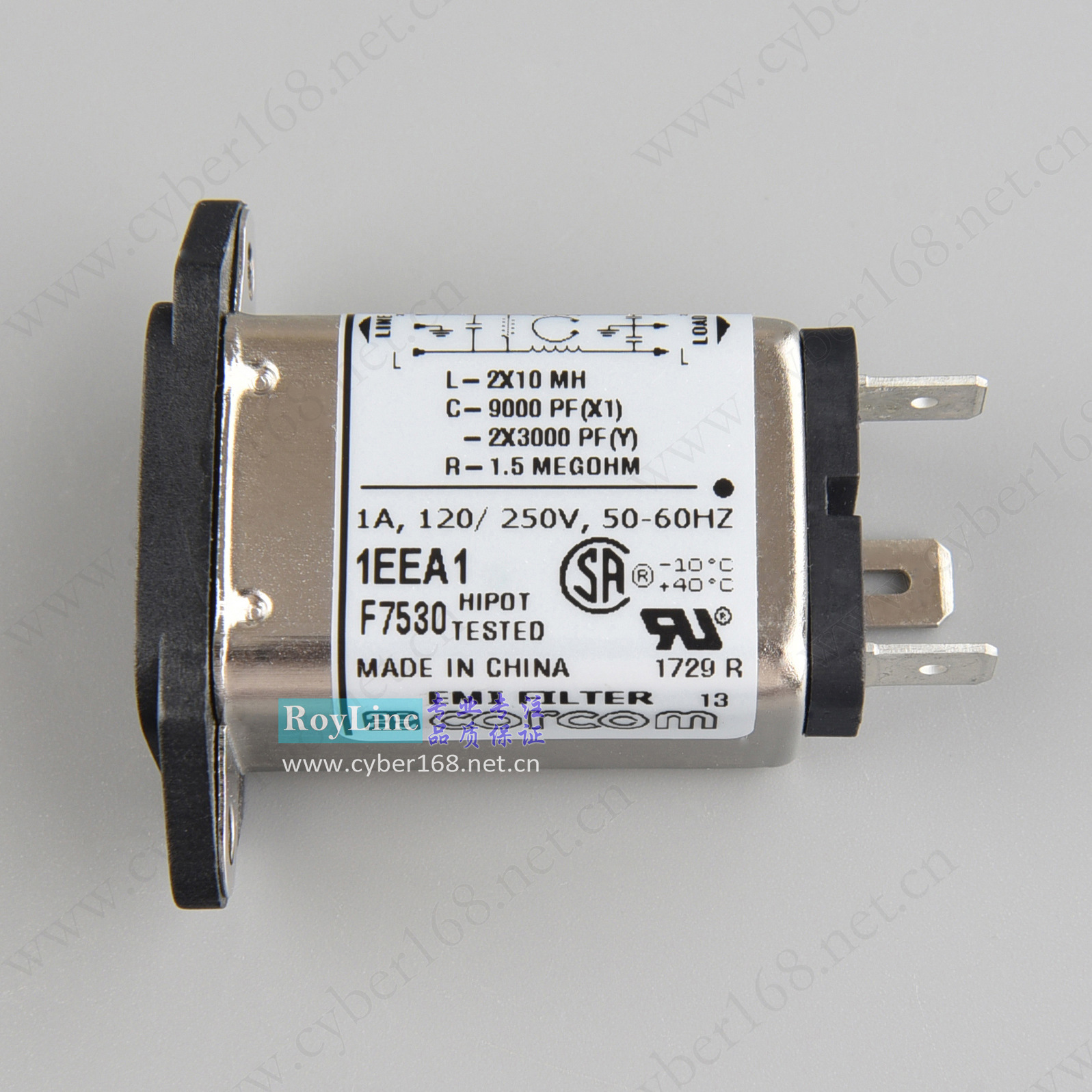 1EEA1 EEA 系列 F7530 6609000-1 Corcom 1A插座滤波器UL CSA VDE
