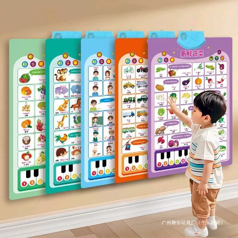 婴幼儿童启蒙认知早教语音有声挂图宝宝玩具点读发声墙贴外贸批发