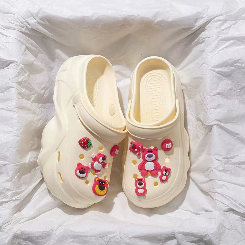 Absolutely Cute Croc Shoes Women's EVA Summer Outerwear 2024 New Beach Shoes Anti-Slip Anti-odor Thick Sole Heightening Drags