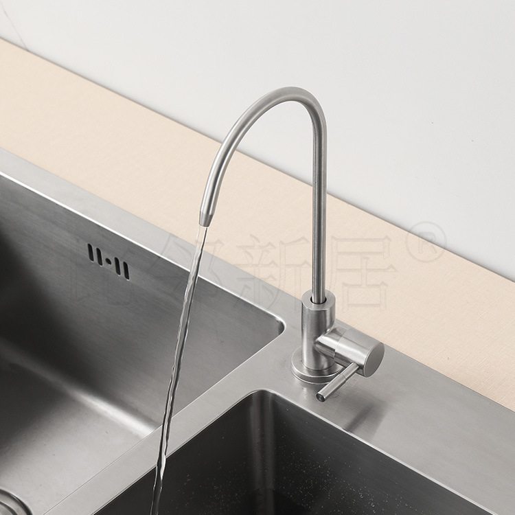 Factory wholesale 304 stainless steel single-cooling kitchen sink, elbow pipe, rotating sink, direct drinking purified water faucet details Picture