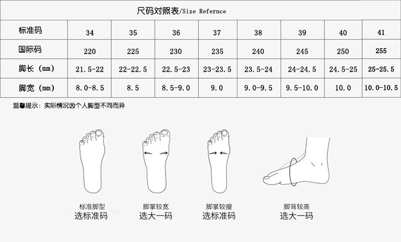 女鞋尺码
