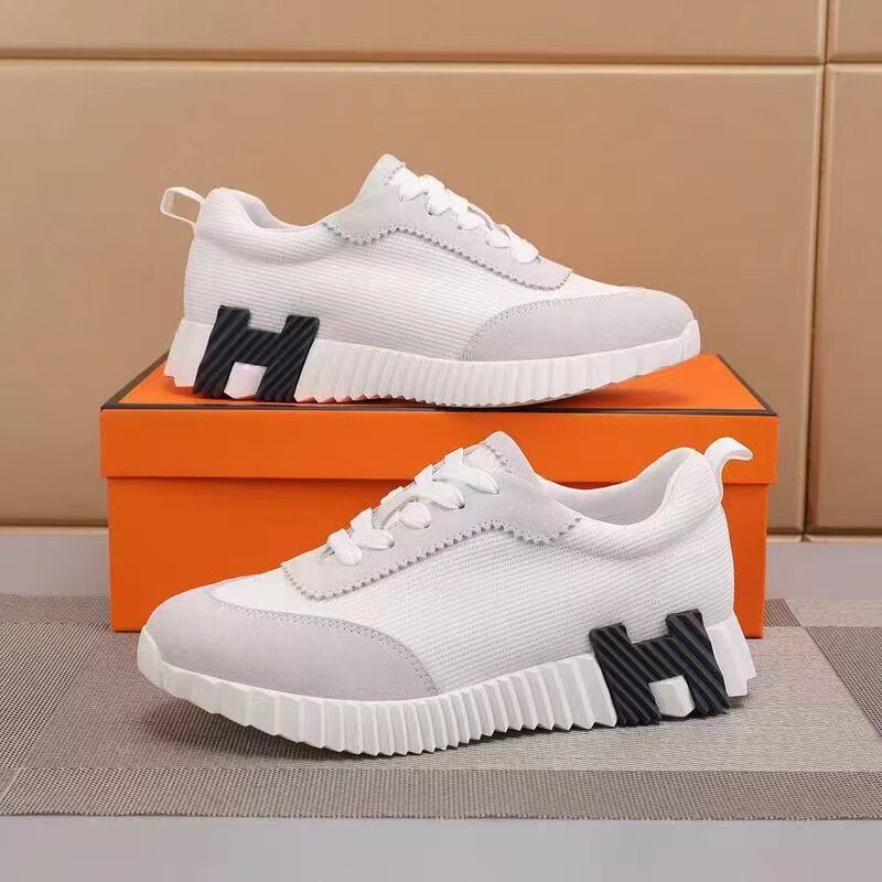 H Brand Men's Genuine Leather Versatile Height-Increasing Sneakers, Men's Casual Breathable White Shoes, Women's Export Black Sneakers for Men