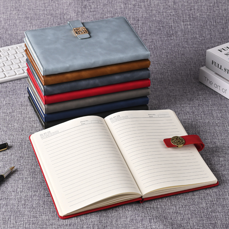 Custom logo business notebook office magnetic buckle notebook A5 stationery simple leather notebook with buckle notepad Custom logo business notebook office magnetic buckle notebook A5 stationery simple leather notebook with buckle notepad