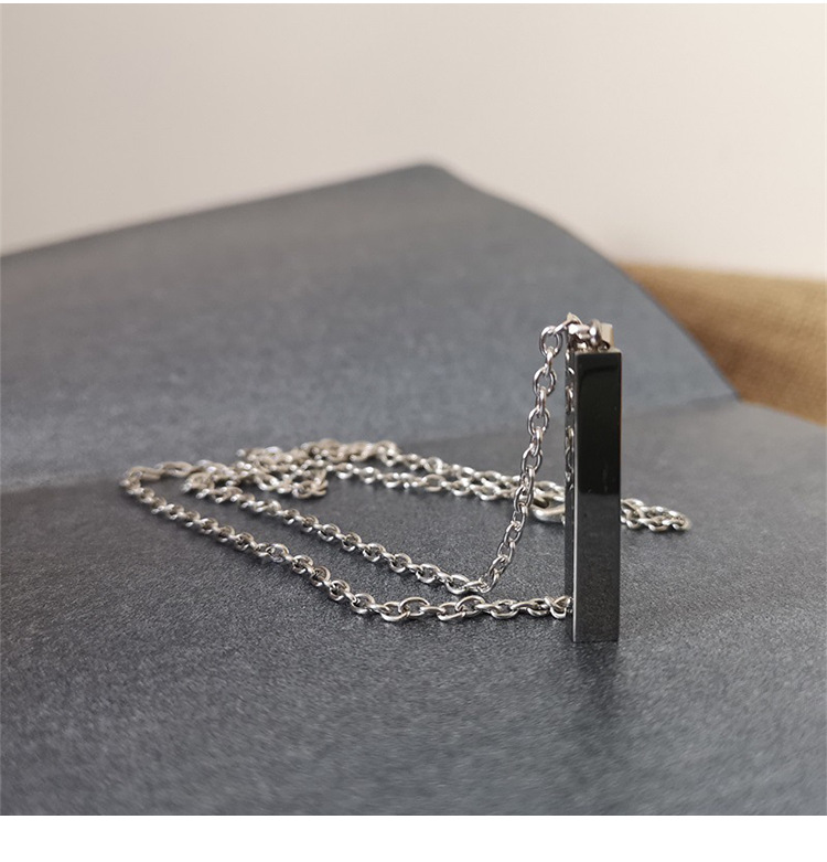 Fashion Solid Color Rectangle Stainless Steel Plating Pendant Necklace 1 Piece