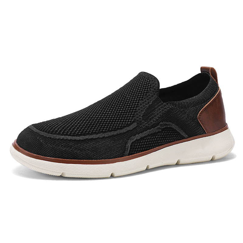 Nuevos zapatos de moda casuales retro transfronterizos de gran tamaño transpirables de malla voladora para niños con un pie zapatos de hombre ligeros y antideslizantes