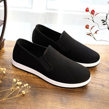 新款老北京布鞋男士软底黑色舒适透气圆头休闲开车防滑男黑底鞋