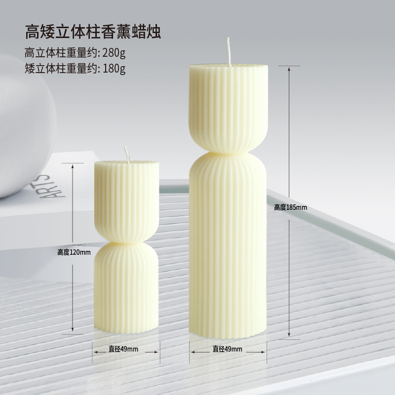 40 velas de aromaterapia de arte de estilo nórdico, modelos calientes, líneas hechas a mano, velas creativas geométricas blancas